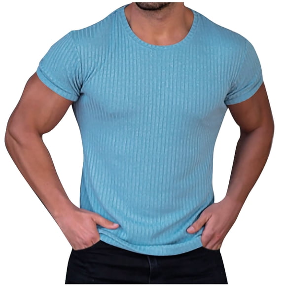 Annhoo Men's Summer Sports Tops Crew Neck Short Sleeve T-Shirts Fitness Casual Gym Runnning Breathable Tunics