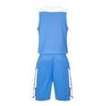 thumbnail image 5 of ZACPNCV Kids Sports Shorts Sets Boys Jerseys Tracksuit 2 Piece Basketball Performance Tank Top and Mesh Shorts Set Sky Blue 4-5 Years, 5 of 6