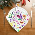thumbnail image 2 of Coolnut Mardi Gras Colorful Carnival Cloth Napkins 1PCS,Masquerade Party Mask Feather Soft and Skin Friendly Dinner Napkins Washable for Dinner, Hotel,Reunion,BBQ Party, 2 of 7