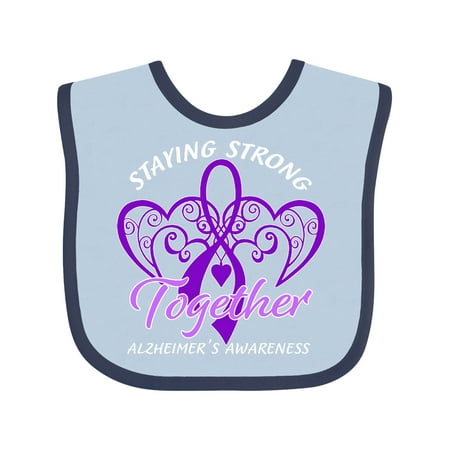 

Inktastic Staying Strong Together Alzheimer s Awareness Purple Ribbon Gift Baby Boy or Baby Girl Bib