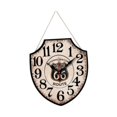 thumbnail image 3 of Reloj de pared vintage con números arábigos, regalo de inauguración de la casa, forma de escudo, reloj colgante, reloj de madera para decoración de, 3 of 8