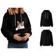 thumbnail image 3 of Women Big Pouch Hoodie Oversized Dog Carrier Hoodie Casual Long Sleeve Oversized Pocket Dog Hoodies for Women Warm Fall Winter Clothes, 3 of 5