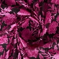 thumbnail image 2 of Zelouf Floral Embroidery Mesh  , Sewing, DIY, Crafts Fabric by the Yard, Black/fuchsia, 3 Yard, 2 of 3