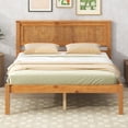 thumbnail image 2 of Full Size Platform Bed Frame with Wooden Headboard and Footboard, Slats Support, No Box Spring Needed, Non-Slip, Noise Free, Easy Assembly, Oak, Full, 2 of 9