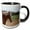Black/White, variant on 3drose, Quarter Horse by a White Fence, 15oz Mug