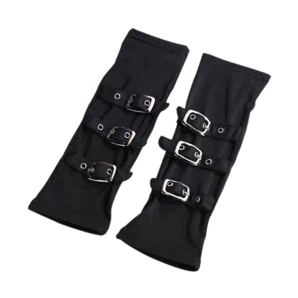 2 Guantes sin Dedos, Mangas para Brazos, Accesorios para Disfraces y Cosplay, Bodas Negro