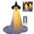 thumbnail image 1 of Décorations d'Halloween Extérieures, 2 Packs Fantôme Lumineux Décorations Extérieures Intérieures avec Télécommande Guirlandes Lumineuses LED, Décorations d'Halloween Fantôme Décor Extérieur pour Cours Porches Jardins Pelouse Fête, 1 of 8