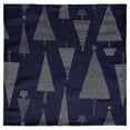 thumbnail image 5 of Newbridge Navy Blue and Silver Fancy Metallic Christmas Trees Set of 4 Fabric Holiday Napkins, 5 of 8