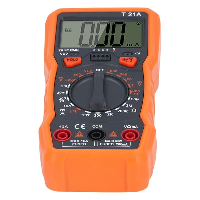 Multímetro Digital, Pantalla LCD Retroiluminada Inteligente De 2,4 Pulgadas Safe Guard Modo De Rango Automático Probador De Multímetro Digital Fácil De Leer Para Uso Industrial