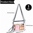 thumbnail image 2 of Transparent PVC 215x275x2mm Small Stadium Approved Crossbody Bags Rectangle See Through Gray Handbag Clear Waterproof Shoulder Purse with 53cm Adjustable Strap for Women Traveling Sports Concerts 1pc, 2 of 3