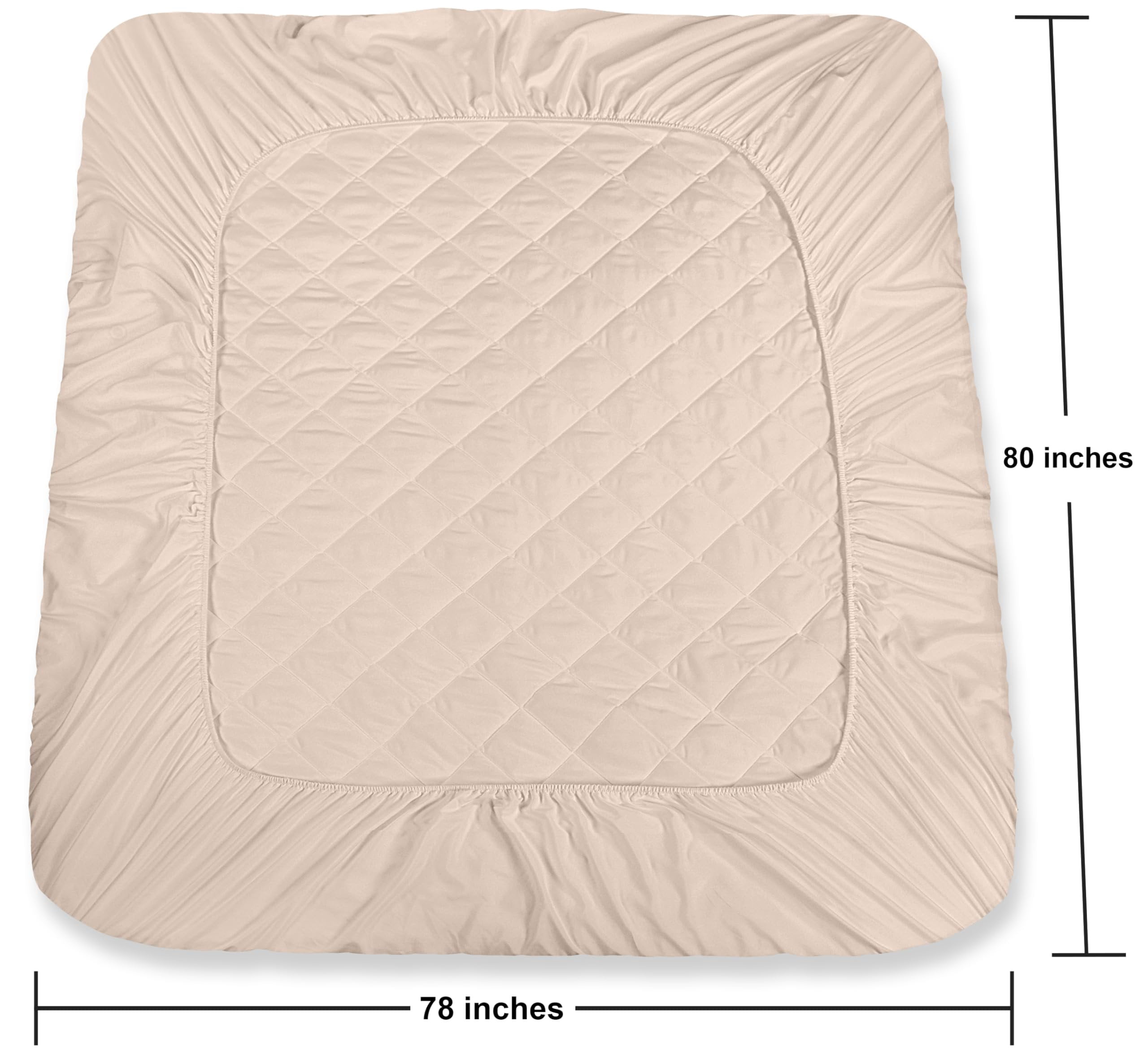 Utopia Bedding Quilted Fitted Mattress Pad, King Size, Elastic Fitted Mattress Topper Protector and Cover Stretches up to 16 Inches Deep, Machine Washable White, Pack of 9