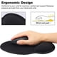 thumbnail image 4 of Alfombrilla de ratón con reposamuñecas, reposamuñecas ergonómico de color negro puro, cómoda almohadilla de espuma viscoelástica antideslizante para ordenador y oficina (negro), 1 unidad, 4 of 5