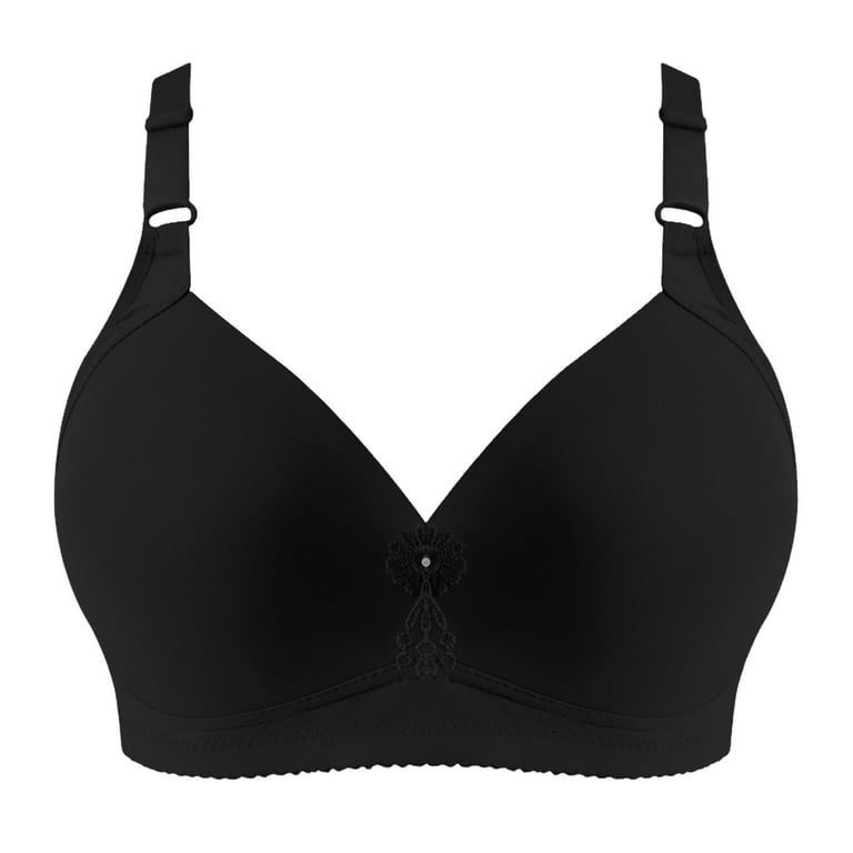 PEASKJP Womens Plus Size Womens Bras Padded T Shirt Bras for Women Push Up  Comfort Underwire Brassiere (Black,52) 