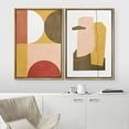 thumbnail image 3 of IDEA4WALL Framed Canvas Print Wall Art Multicolor Mid-Century Semi-Circle Polygon Collage Abstract Shapes Modern Boho Chic for Living Room, Bedroom, Office - 24"x36"x2 Natural, 3 of 5