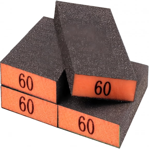 CCOCC 4 Pack Sanding Sponge, Washable and Reusable Sanding Blocks for Drywall Wood Metal Furniture, 60 Grit Sandpaper Block Assortment