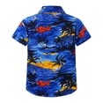 thumbnail image 2 of Jowowha Kids Boys Hawaiian Shirt Printed Short Sleeve Beach Shirt  Tropical Holiday Summer Shirts Type A 130, 2 of 7