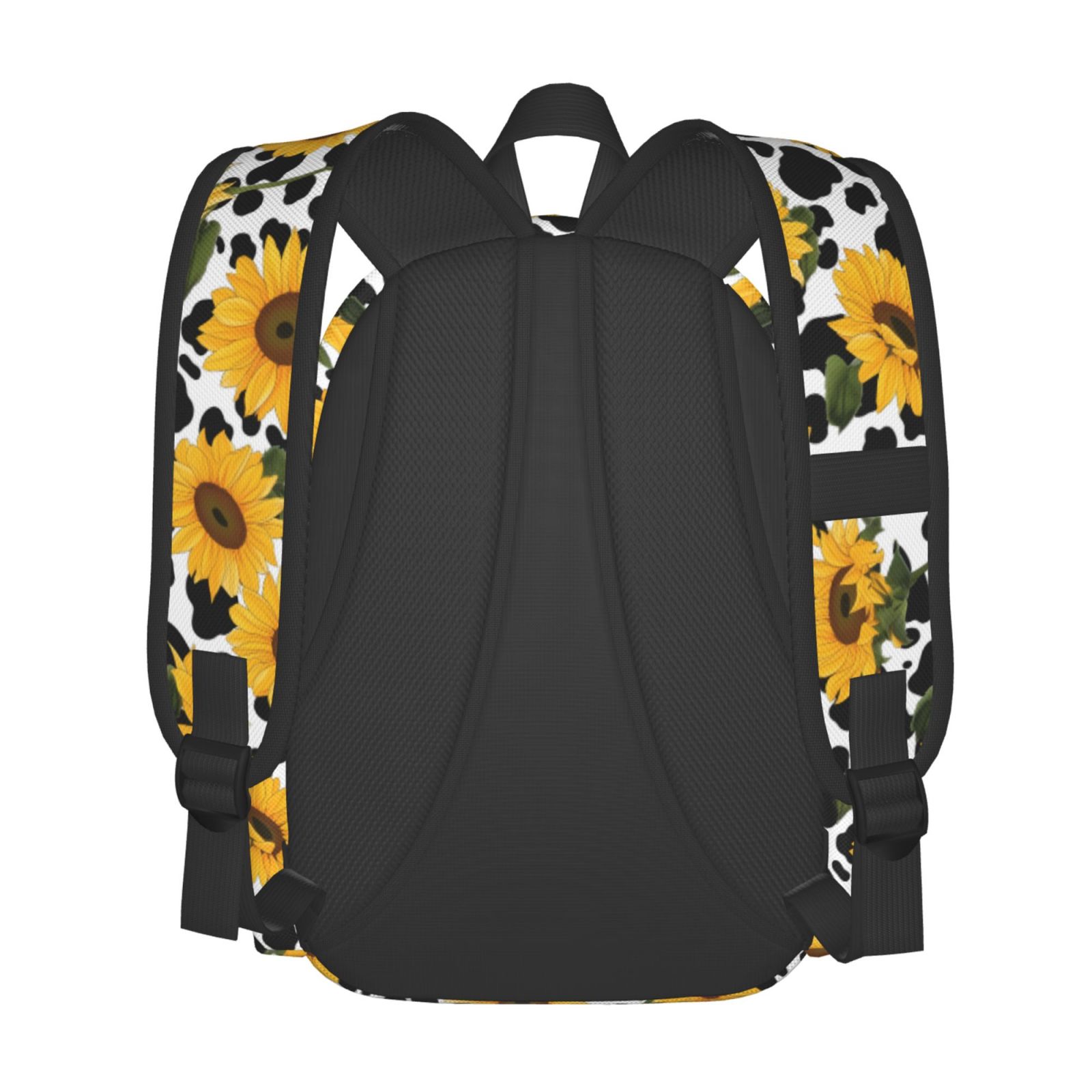 Rateoe Cow Print Sunflower Pattern Student Backpack,Backpack for School,Lightweight Bag,Travel Backpack,Outdoor Backpack,Large Capacity Backpack
