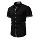 thumbnail image 2 of Mens Manga Corta Botón Abajo Camisas Empalmadas Girar Abajo Cuello, Ligero Negocio Casual Hombres Camisas de Verano, 2 of 9