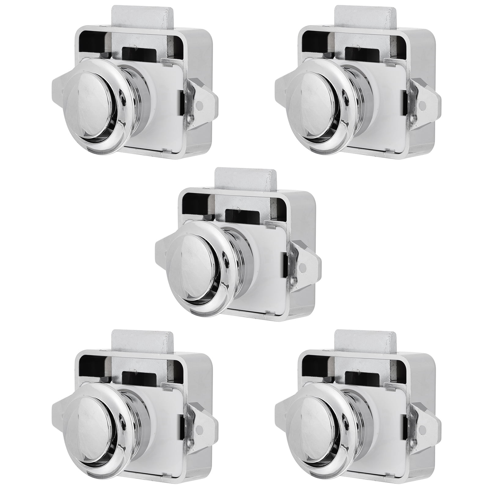 WHAMVOX  5 Pcs Latches Push Button Switch Lock Drawer Cabinet Furniture
