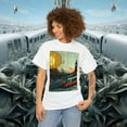 thumbnail image 4 of Unisex Heavy Cotton Tee Train Art Bauhaus Style Train 002, 4 of 7