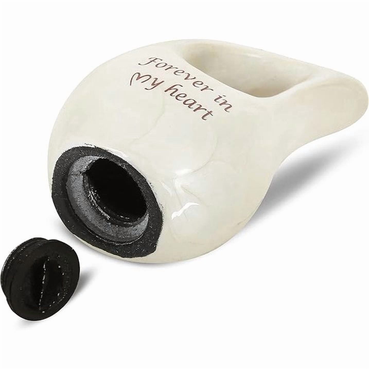 Teardrop Urn with Red Heart – White Mini or Medium Urn for Human or Pet Ashes – Decorative Cremation Keepsake (3 Inches Tall, 2–3 Teaspoon Capacity)