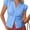 sky blue, variant on Women Puff Short Sleeve Button Down Shirt Collared Ruched Fitted Blouse
