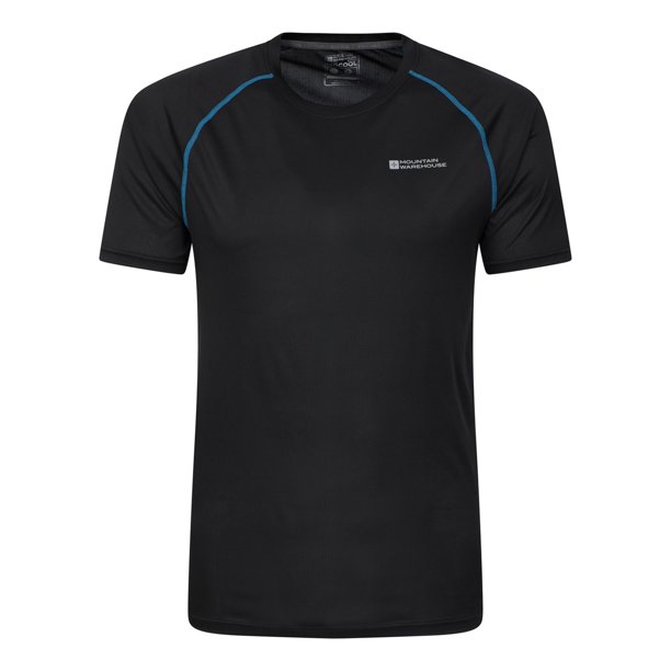 Mountain Warehouse - Camiseta Aero II Manga Corta para Hombre (Negro)