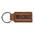 thumbnail image 2 of Keychain - Rectangle - Muscogee - Leather, 2 of 4
