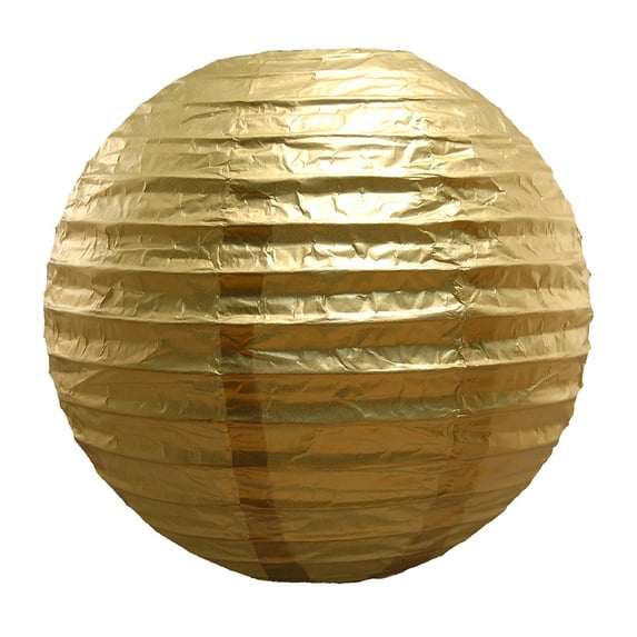 Round Paper Lanterns - Set of 5 (Metallic Gold)