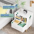 thumbnail image 6 of Night Stand, White Kids Nightstand with Drawer, Nursery Side Table with Open Storage, 2-Tier Modern End Table, Bedside Table for Small Space, Living Room, Bedroom, 6 of 9