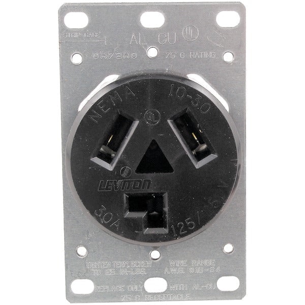 No Logo 5207 Single FlushMount Dryer Receptacle (3 wire)