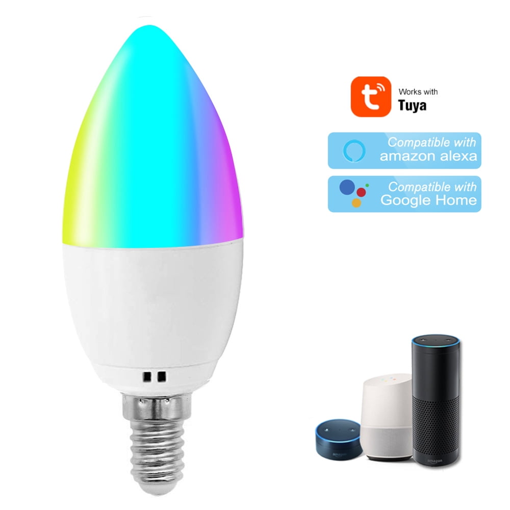 WiFi Smart Bulb RGB+W LED Bulb E12 Dimmable Light Phone APP Remote