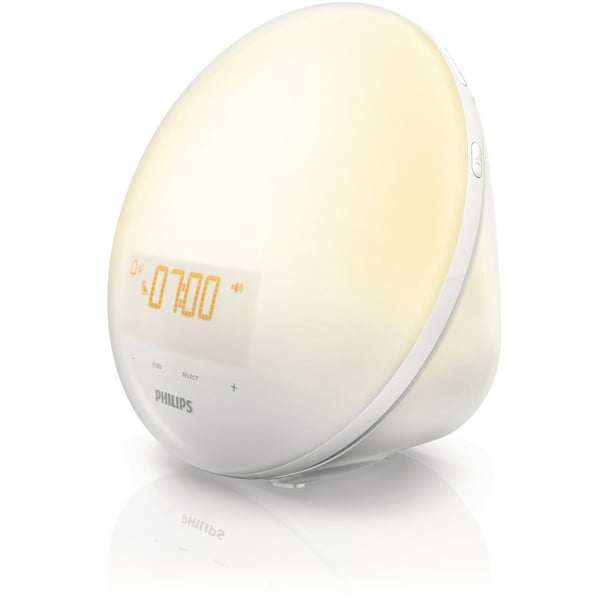 Philips Wake-Up Light Therapy with Sunrise Simulation Alarm Clock and Sunset Night Light, White, HF3510/60 -