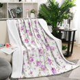 thumbnail image 2 of Home Decor with Floral Fuzzy Blanket: Soft & Cozy 50x60in Flannel Throw Blanket with Flowers - Bed Throw Blanket for Bed, Sofa, Couch & Chair, 2 of 5