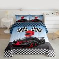 thumbnail image 2 of Manfei Boys Sports Car Bedding Comforter Set 2pcs, Speed Game Racing Flag Twin Comforter Sets, Red Race Car Helmet Bedding Set, Super Cozy Room Decor, 2 of 8
