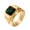 Gold-Green, variant on Chunky Plated Gold Signet Ring for Men Stainless Steel Vintage Royal Statement with Side Crest Engraving Retro Heavy Biker Plated Gold-Green Size 10