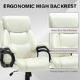 thumbnail image 3 of JONPONY Big and Tall Office Chair 500LBS Wide Seat Ergonomic Computer Desk Chair High Back Executive Leather Chair Adjustable Task Chair Lumbar Back Support 8 Hours Heavy Duty Design,White, 3 of 13