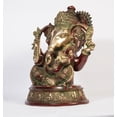 thumbnail image 3 of Arihant Craft® Hindu God Ganesha Idol Ganpati Statue Sculpture Hand Craft Showpiece – 29 cm (Brass, Red, Green), 3 of 4