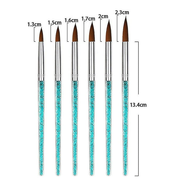 Juego de pinceles acrílicos para uñas, pinceles para decoración de uñas, bolígrafo para pintar y dibujar diseños de uñas 3D con mango brillante, compatible con manicura casera y profesional.