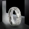 thumbnail image 4 of Titanium Wedding Rings with Handcarved Floral Design, Wedding Band, Engagement Anniversary Ring Comfort Fit, 4 of 6