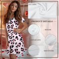 thumbnail image 7 of SEANATIVE Women's Short Sleeve Nightgowns Button Down Sleep Shirts Housecoat Stylish Nightshirt Lightweight House Dress Sleepwear Loose Fit Pajama Dress, XL, Leopard Print Light Pink, 7 of 7