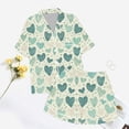 thumbnail image 5 of KKBOTIVE Women's Valentines Pajamas Set Printed Short Sleeve Sleepwear Button Down Pajama Shorts Sets Women's Fashion Daily Loungewear ( Light Green-11 Size: XL ), 5 of 6