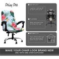 thumbnail image 3 of Computer Office Chair Covers for Stretch Rotating Mid Back Chair Slipcovers Cover ONLY Chair Covers C162 (Green Leaves), 3 of 7