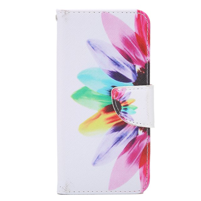 Funda tipo cartera para iPhone 12 Pro, funda de piel sintética con tapa y ranura para tarjetas, función atril, girasol