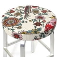 thumbnail image 3 of Balery Dark Enchanted Flowers And Birds Velvet Round Bar Chair Cushion Cover Adjustable, Protects From Scratches And Stains, Soft & Washable Ideal For Wooden And Metal Stools - 13 Inch, 3 of 7