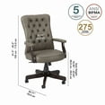 thumbnail image 5 of Bush Furniture Salinas High Back Tufted Office Chair, Washed Gray Leather, 5 of 6