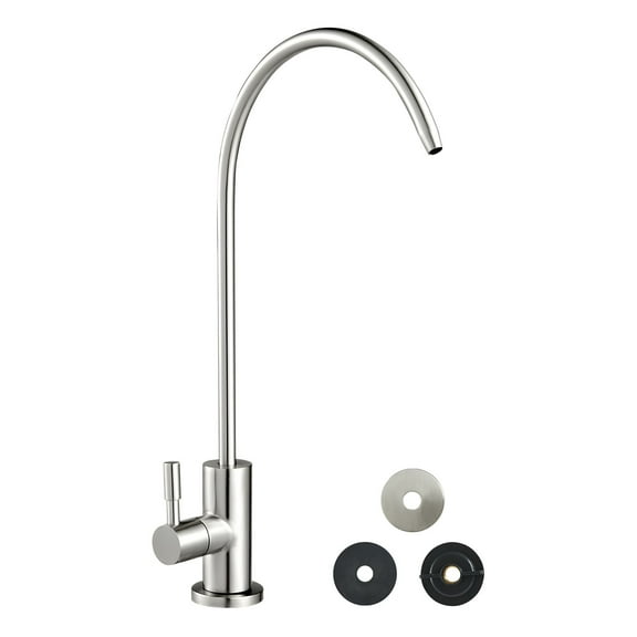 KFFKFF Stainless Steel Drinking Water Faucet, Lead-Free Design with Solid Brass Valve, High Arch Filtered Water Tap for Kitchen Sink, Bar Counter, Cafe Shop, Brushed Nickel Finish