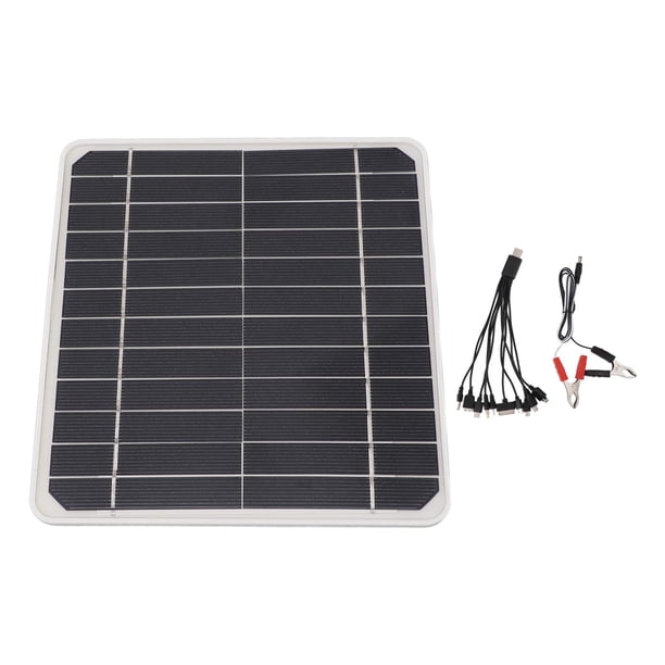 Cargador De Batería De Coche Con Panel Solar De 10 W Y 12 V, Panel Solar Ligero De Silicio Monocristalino Que Ahorra Energía De 12 V Y 10 W Para Acampar Para Baterías De