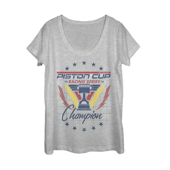 Women's Cars Piston Cup Champion  Scoop Neck Athletic Heather Medium