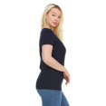 thumbnail image 5 of Sophia by Mia Olivia Women's Tailored Fit Short-Sleeve V-Neck T-Shirt, Pack of 3 Fashion Essential- Value Trio Versatile Styling Options for Professionals, Students and Moms Black. Navy, Charcoal, 5 of 11